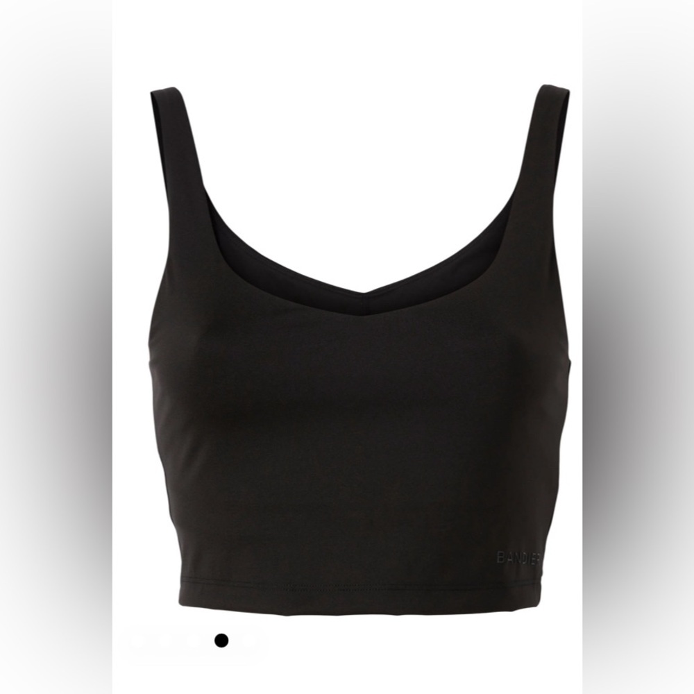 Nwt Bandier V-Neck Tempo Crop Bra In Black Size Small — image 6 of 8